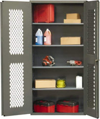 Durham - 4 Shelf Locking Storage Cabinet - Steel, 36" Wide x 24" Deep x 72" High, Gray - Caliber Tooling