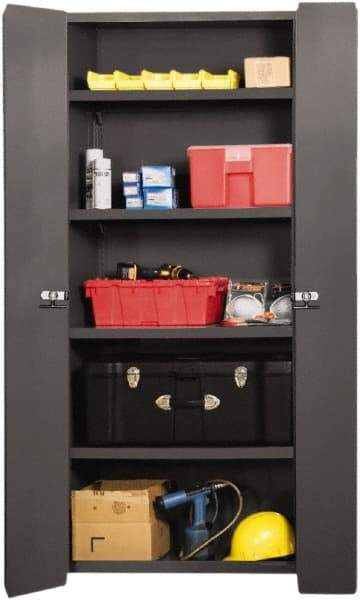 Durham - 4 Shelf Locking Storage Cabinet - Steel, 36" Wide x 20" Deep x 84" High, Gray - Caliber Tooling