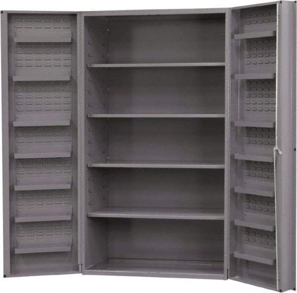 Durham - 4 Shelf Locking Storage Cabinet - Steel, 48" Wide x 24" Deep x 72" High, Gray - Caliber Tooling