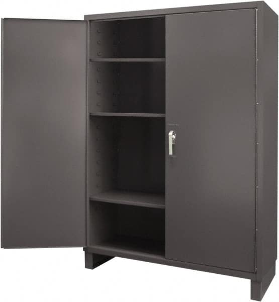 Durham - 3 Shelf Locking Storage Cabinet - Steel, 60" Wide x 24" Deep x 84" High, Gray - Caliber Tooling