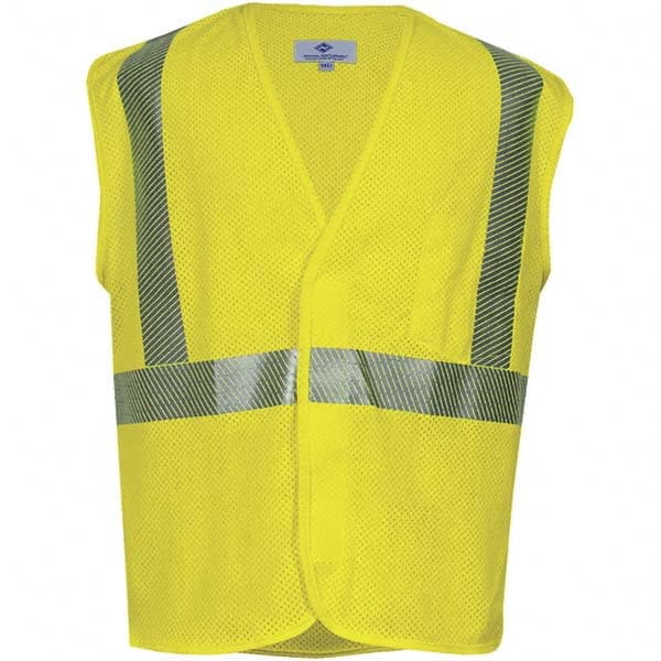 National Safety Apparel - Size XL Flame Resistant/Retardant Yellow Mesh Public Safety High Visibility Vest - Exact Industrial Supply