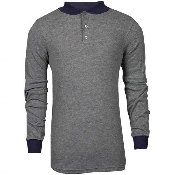 National Safety Apparel - Size M Gray Flame Resistant/Retardant Long Sleeve T-Shirt - Exact Industrial Supply