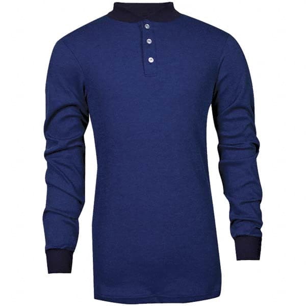 National Safety Apparel - Size L Royal Blue Flame Resistant/Retardant Long Sleeve T-Shirt - Exact Industrial Supply