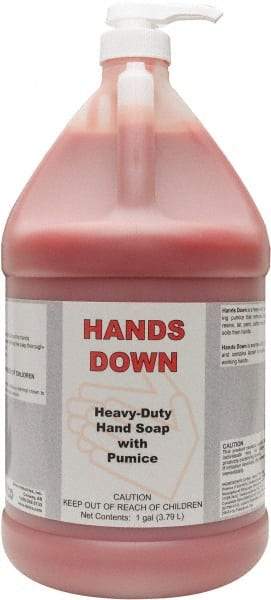 Detco - 1 Gal Pump Bottle Gel Hand Cleaner with Grit - Red, Cherry Scent - Caliber Tooling