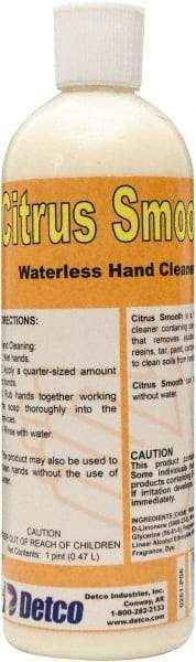 Detco - 16 oz Squeeze Bottle Waterless Cream Waterless Hand Cleaner - Yellow, Citrus Scent - Caliber Tooling