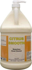 Detco - 1 Gal Pump Bottle Waterless Cream Waterless Hand Cleaner - Yellow, Citrus Scent - Caliber Tooling