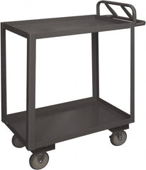 Durham - 1,200 Lb Capacity, 24" Wide x 48" Long x 37-5/8" High Service Cart - 2 Shelf, Steel, 2 Rigid/2 Swivel Casters - Caliber Tooling