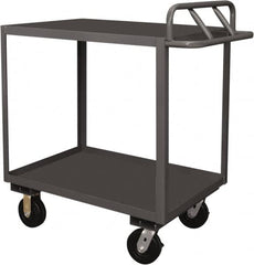 Durham - 3,600 Lb Capacity, 18" Wide x 30" Long x 39" High Service Cart - 2 Shelf, Steel, 2 Rigid/2 Swivel Casters - Caliber Tooling