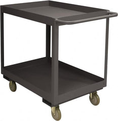 Durham - 3,600 Lb Capacity, 24" Wide x 48" Long x 39-1/16" High Service Cart - 2 Shelf, Steel, 2 Rigid/2 Swivel Casters - Caliber Tooling