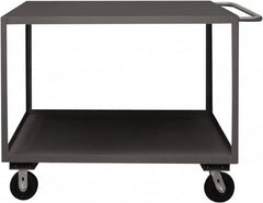 Durham - 3,000 Lb Capacity, 24" Wide x 48" Long x 39-1/16" High Service Cart - 2 Shelf, Steel, 2 Rigid/2 Swivel Casters - Caliber Tooling