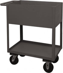 Durham - 3,600 Lb Capacity, 18" Wide x 30" Long x 39-1/16" High Service Cart - 2 Shelf, Steel, 2 Rigid/2 Swivel Casters - Caliber Tooling