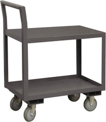 Durham - 1,200 Lb Capacity, 30-1/4" Wide x 51" Long x 37-1/2" High Service Cart - 2 Shelf, Steel, 2 Rigid/2 Swivel Casters - Caliber Tooling