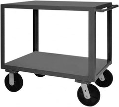 Durham - 5,000 Lb Capacity, 36" Wide x 72" Long x 40-1/4" High Heavy Duty Service Cart - 2 Shelf, Steel, 2 Rigid/2 Swivel Casters - Caliber Tooling