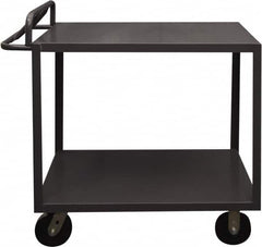 Durham - 3,600 Lb Capacity, 18" Wide x 30" Long x 39" High Service Cart - 2 Shelf, Steel, 2 Rigid/2 Swivel Casters - Caliber Tooling