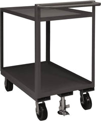 Durham - 1,500 Lb Capacity, 30" Wide x 48" Long x 41-1/16" High Service Cart - 2 Shelf, Steel, 2 Rigid/2 Swivel Casters - Caliber Tooling