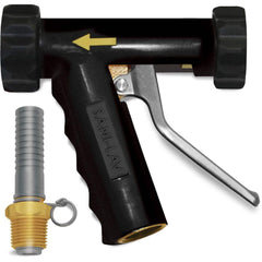 SANI-LAV - Sprayers & Nozzles; Type: Large Industrial Spray Nozzle ; Color: Black ; Connection Type: Female to Male ; Material: Brass; Stainless Steel ; Material Grade: N/A ; Gallons Per Minute @ 100 Psi: 8.9 - Exact Industrial Supply