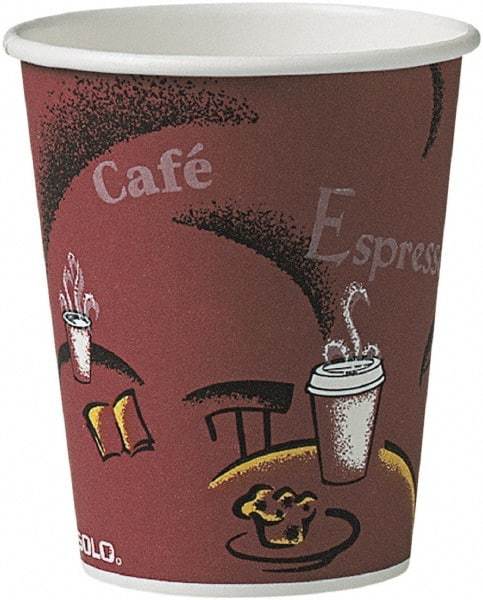 Solo - Bistro Design Hot Drink Cups, Paper, 10 oz, 300/Carton - Maroon - Caliber Tooling