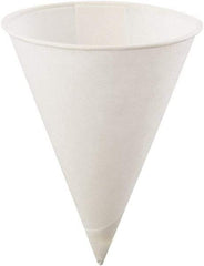 Konie - Poly-Bag Rolled-Rim Paper Cone Cups, 4 oz, 5000/Carton - White - Caliber Tooling