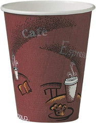 Solo - Bistro Design Hot Drink Cups, Paper, 8 oz, 500/Carton - Maroon - Caliber Tooling