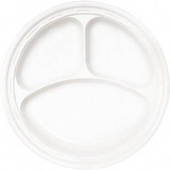 DART - Famous Service Plastic Dinnerware, Plate, 3-Comp, 10-1/4" Diam - White - Caliber Tooling