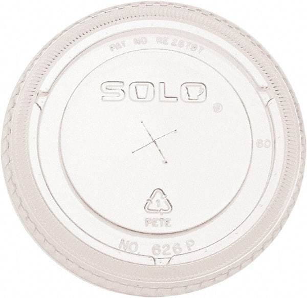 Solo - PETE Flat Straw-Slot Cold Cup Lids, Fits 16-24 oz, 100/Pack, 10 Packs/Carton - Clear - Caliber Tooling