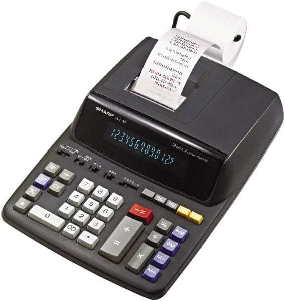 Sharp - Fluorescent Printing Calculator - 8-5/8 x 12-7/8 Display Size, Black, AC Powered, 4" Long x 9.6" Wide - Caliber Tooling