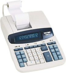 Victor - Fluorescent Printing Calculator - 8 x 11 Display Size, White, AC Powered, 6" Long x 11.4" Wide - Caliber Tooling