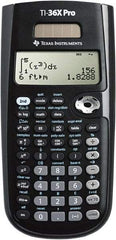 Texas Instruments - LCD Scientific Calculator - 3-3/8 x 7-1/4 Display Size, Black, Battery & Solar Powered, 9.7" Long x 6-1/2" Wide - Caliber Tooling