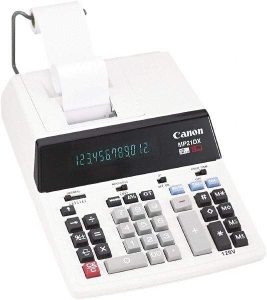 Canon - Fluorescent Printing Calculator - White, AC Powered, 12.2" Long x 9" Wide - Caliber Tooling