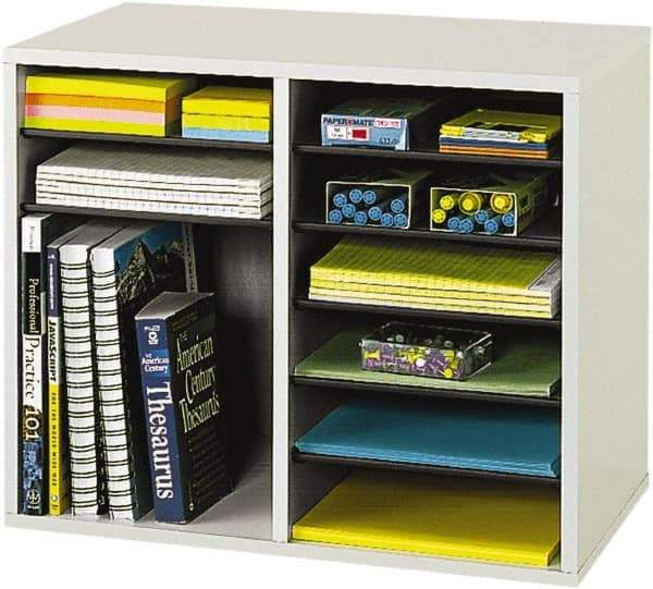 Safco - Gray Document Organizer - Fiberboard, Hardboard, Laminated Compressed Wood - Caliber Tooling