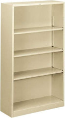 Hon - 4 Shelf, 59" High x 34-1/2" Wide Bookcase - 12-5/8" Deep, Steel, Putty - Caliber Tooling