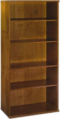 Bush Business Furniture - 5 Shelf, 72-7/8" High x 35-3/4" Wide Bookcase - 15-3/8" Deep, Laminate Over Wood, Natural Cherry - Caliber Tooling