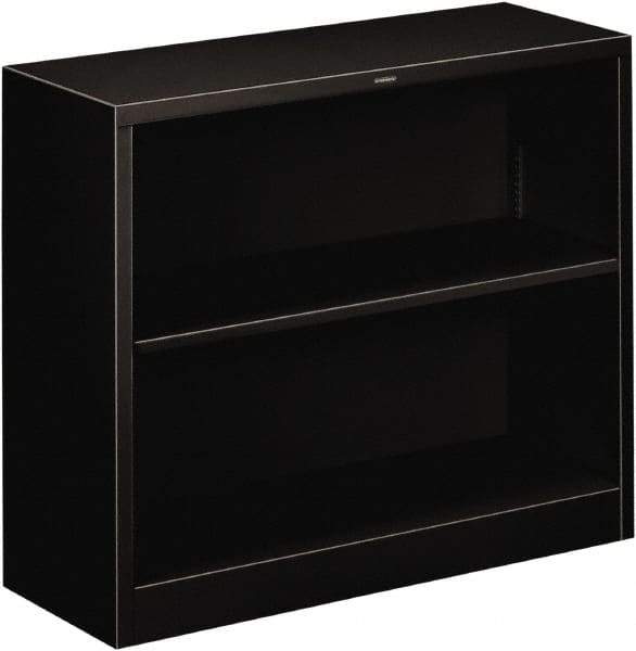 Hon - 2 Shelf, 29" High x 34-1/2" Wide Bookcase - 12-5/8" Deep, Steel, Black - Caliber Tooling