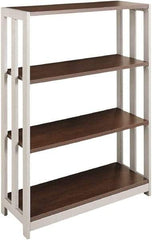 Linea Italia - 3 Shelf, 43-1/4" High x 31-1/2" Wide Bookcase - 11-1/2" Deep, Woodgrain Laminate, Mocha - Caliber Tooling