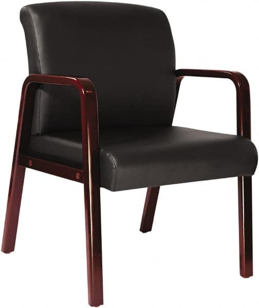 ALERA - Black Soft Leather Guest Chair - 24" Wide x 33-1/4" High - Caliber Tooling