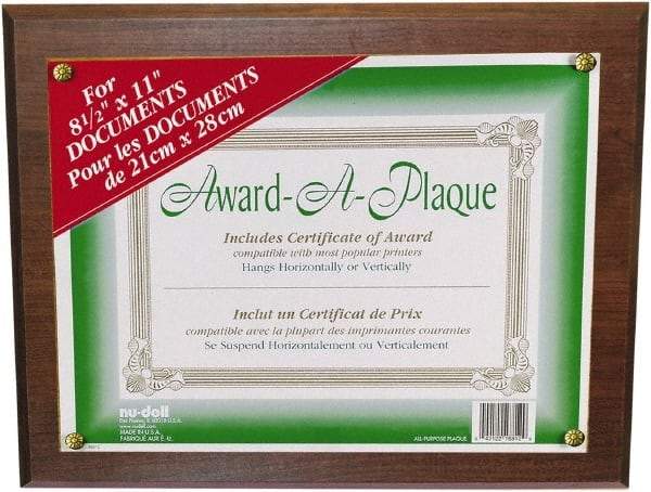 Nudell - Walnut Document Holders-Certificate/Document - 11" High x 8-1/2" Wide - Caliber Tooling