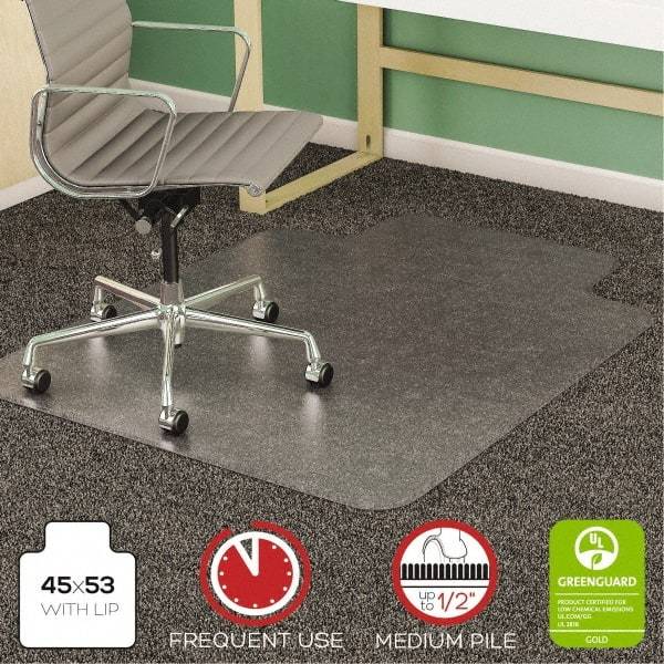 Deflect-o - 53" Long x 45" Wide, Chair Mat - Rectangular, Beveled Edge Style - Caliber Tooling