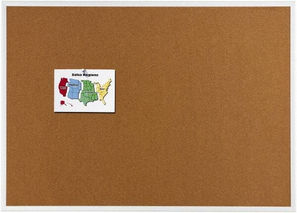 Quartet - 48" Wide x 36" High Open Cork Bulletin Board - Natural (Color) - Caliber Tooling