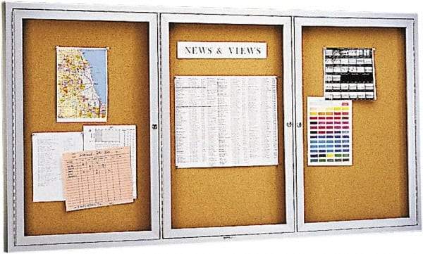 Quartet - 72" Wide x 36" High Open Cork Bulletin Board - Natural (Color) - Caliber Tooling