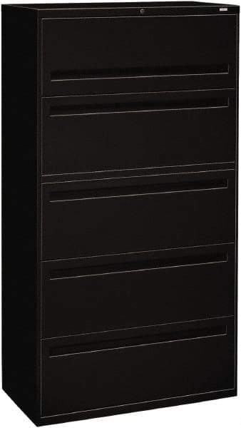 Hon - 36" Wide x 67" High x 19-1/4" Deep, 5 Drawer Roll-Out, Roll-Out Posting - Steel, Black - Caliber Tooling