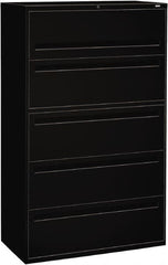 Hon - 42" Wide x 67" High x 19-1/4" Deep, 5 Drawer Roll-Out, Roll-Out Posting - Steel, Black - Caliber Tooling