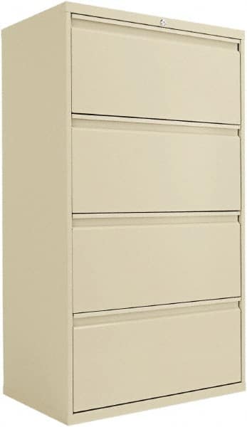 ALERA - 30" Wide x 53-1/4" High x 19-1/4" Deep, 4 Drawer Lateral File - Steel, Putty - Caliber Tooling