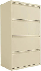 ALERA - 30" Wide x 53-1/4" High x 19-1/4" Deep, 4 Drawer Lateral File - Steel, Putty - Caliber Tooling