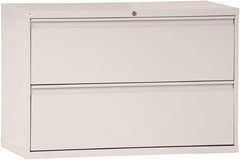 ALERA - 42" Wide x 28-3/8" High x 19-1/4" Deep, 2 Drawer Lateral File - Steel, Light Gray - Caliber Tooling