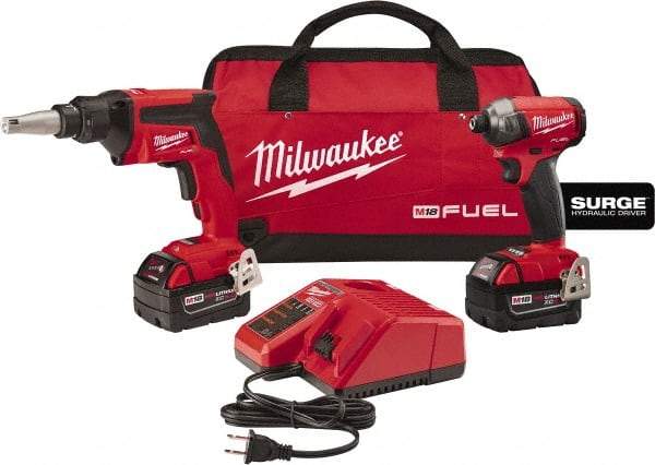 Milwaukee Tool - 18 Volt Cordless Tool Combination Kit - Includes Screwgun & Impact Driver, Lithium-Ion Battery Included - Caliber Tooling