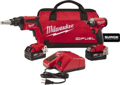 Milwaukee Tool - 18 Volt Cordless Tool Combination Kit - Includes Screwgun & Impact Driver, Lithium-Ion Battery Included - Caliber Tooling