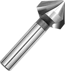 Magafor - 4.3mm Head Diam, 5/32" Shank Diam, 90° Solid Carbide Countersink - 1-9/16" OAL, Single End, Straight Shank, Right Hand Cut - Caliber Tooling