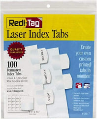 Redi-Tag - 1" 100 Tabs, Self-Adhesive, Index Tab - White - Caliber Tooling