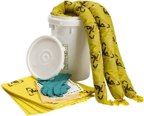 Brady SPC Sorbents - 10 Gal Capacity Chemical Spill Kit - 6.5 Gal Polyethylene Bucket - Caliber Tooling