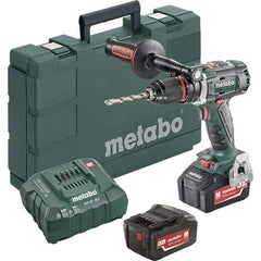 Metabo - 18 Volt 1/2" Chuck Pistol Grip Handle Cordless Drill - 0-500 & 0-1850 RPM, Keyless Chuck, Reversible, 2 Lithium-Ion Batteries Included - Caliber Tooling